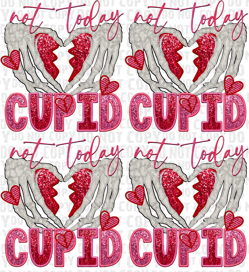 Not Today Cupid Faux Applique 22x24
