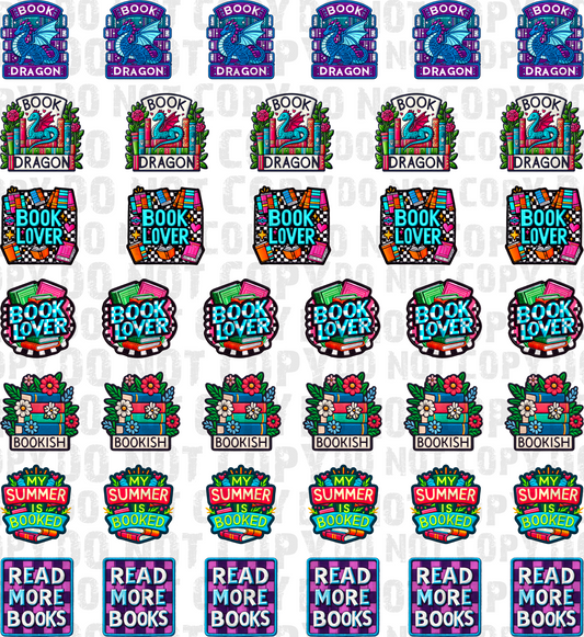 Book Vibes Faux Hat Patches Gang Sheet 22x24
