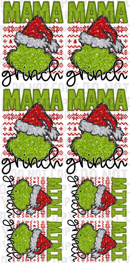 Glitter Green Who Mama and Mini 22x44