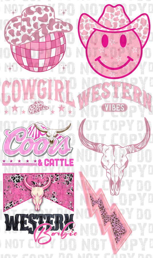 Pink Cowgirl Gang Sheet 22x37