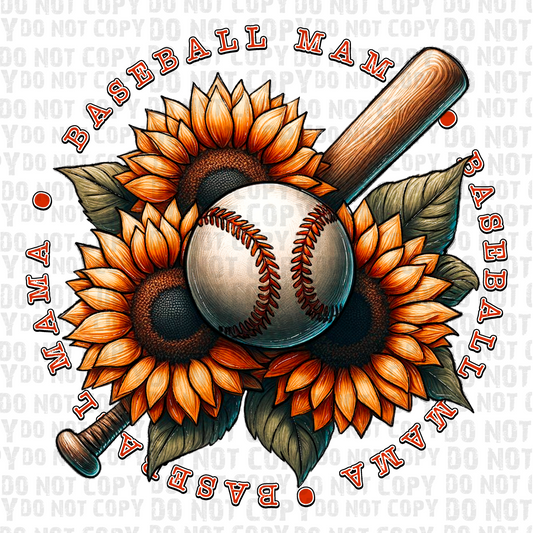 Sunflower Baseball Mama